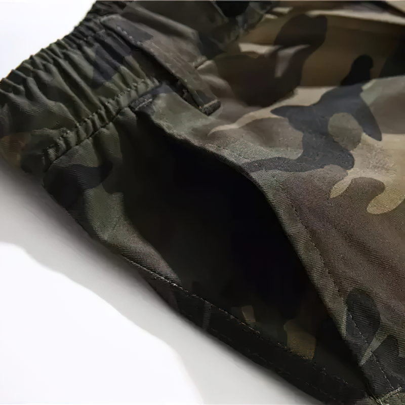 Punk Style Cargo Pants with Pockets / Men's Cotton Pants in Camouflage and Black Colour