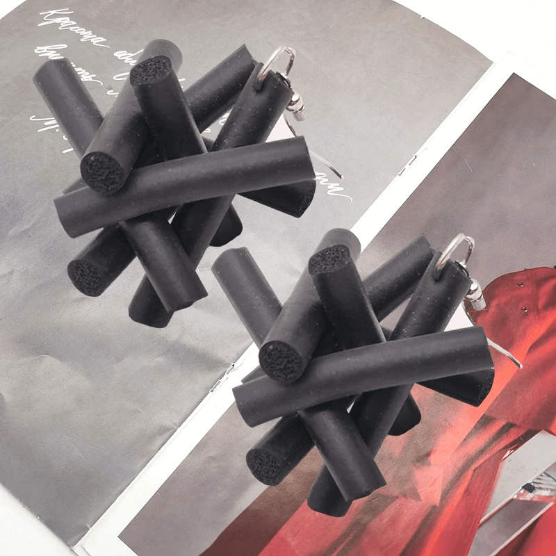 Punk Style Drop Earrings / Handmade Original Rubber Earrings / Vintage Earrings For Women