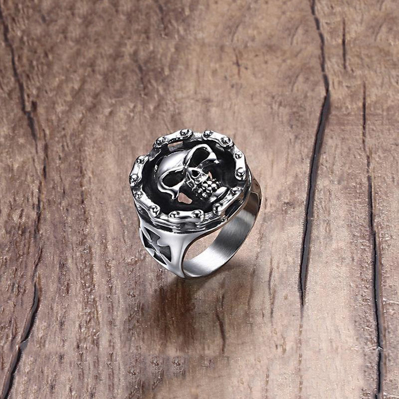 Byker Style Finger Ring / Alternative Fashion Gift / Steel Men's Skull rings