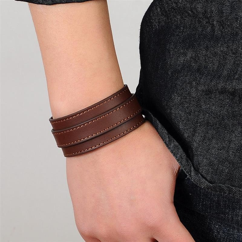 Punk Style Genuine Leather Wristband Wide / Adjustable Cuff Braceletsin a Black and Brown colours