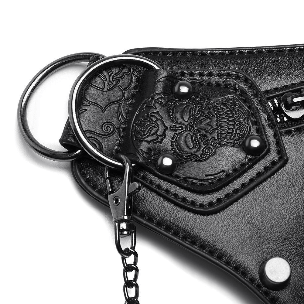 Punk Style Crossbody Bag / Motorcycle Waistbag for Men and Women