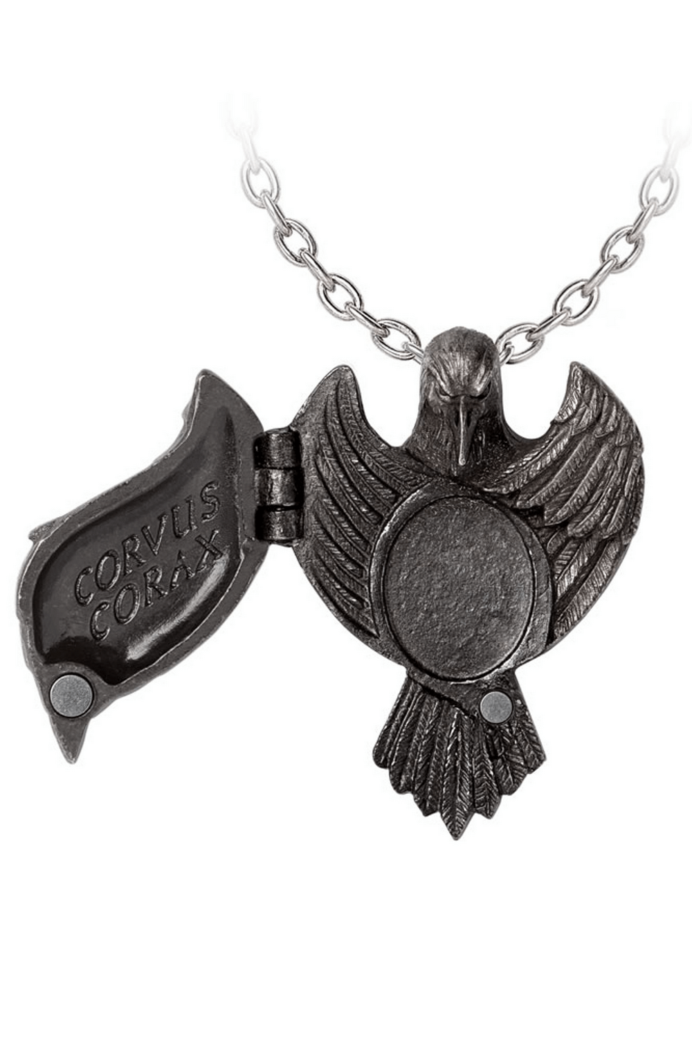 Raven Wing Locket with Hidden Photo Compartment
