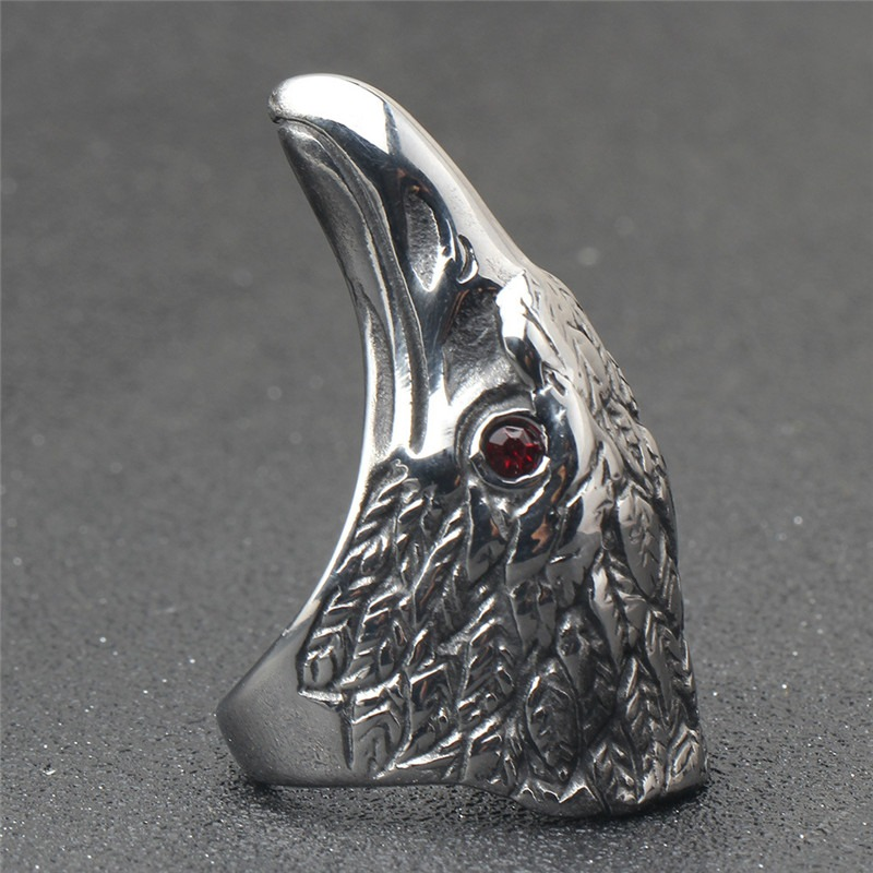 Raven's Head 316L Stainless Steel Ring / Vintage Gothic Men's And Women's Jewelry