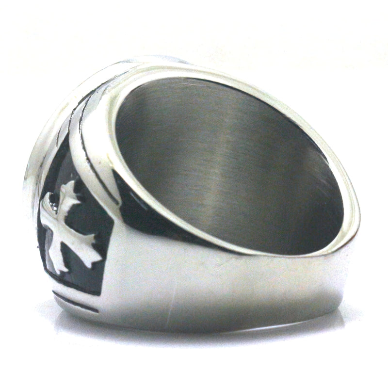 Ring With CSPB CSSML NDSMD Symbol / Saint Benedict Of Nursia Ring / Men's And Women's Black Ring