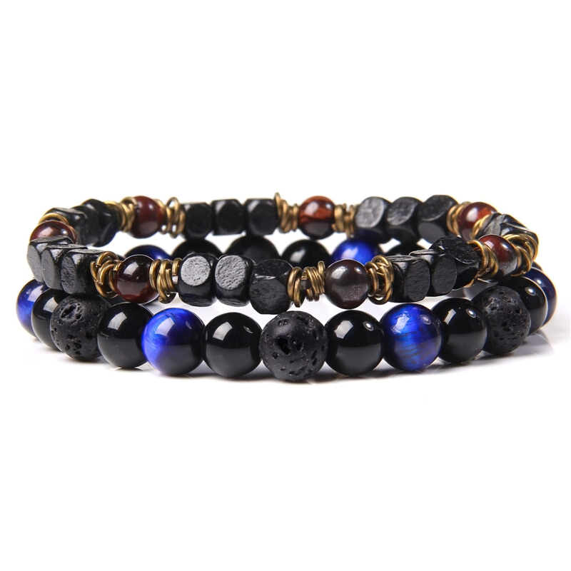 Rock Style Beads Stone Bracelet For Women And Men / Unisex Stylish Hand Jewelry
