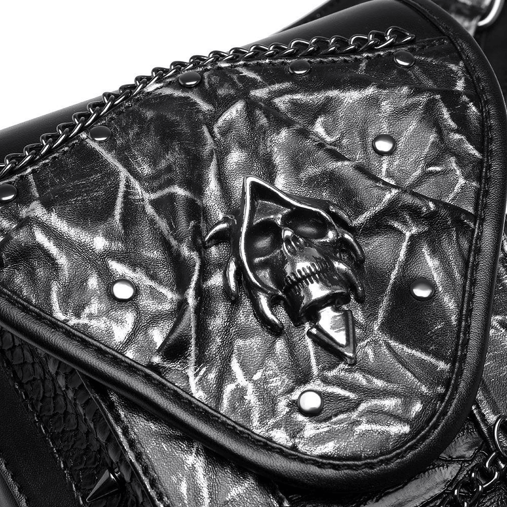 Skull Chain Motorcycle Waist Bag / One-shoulder Crossbody Bag