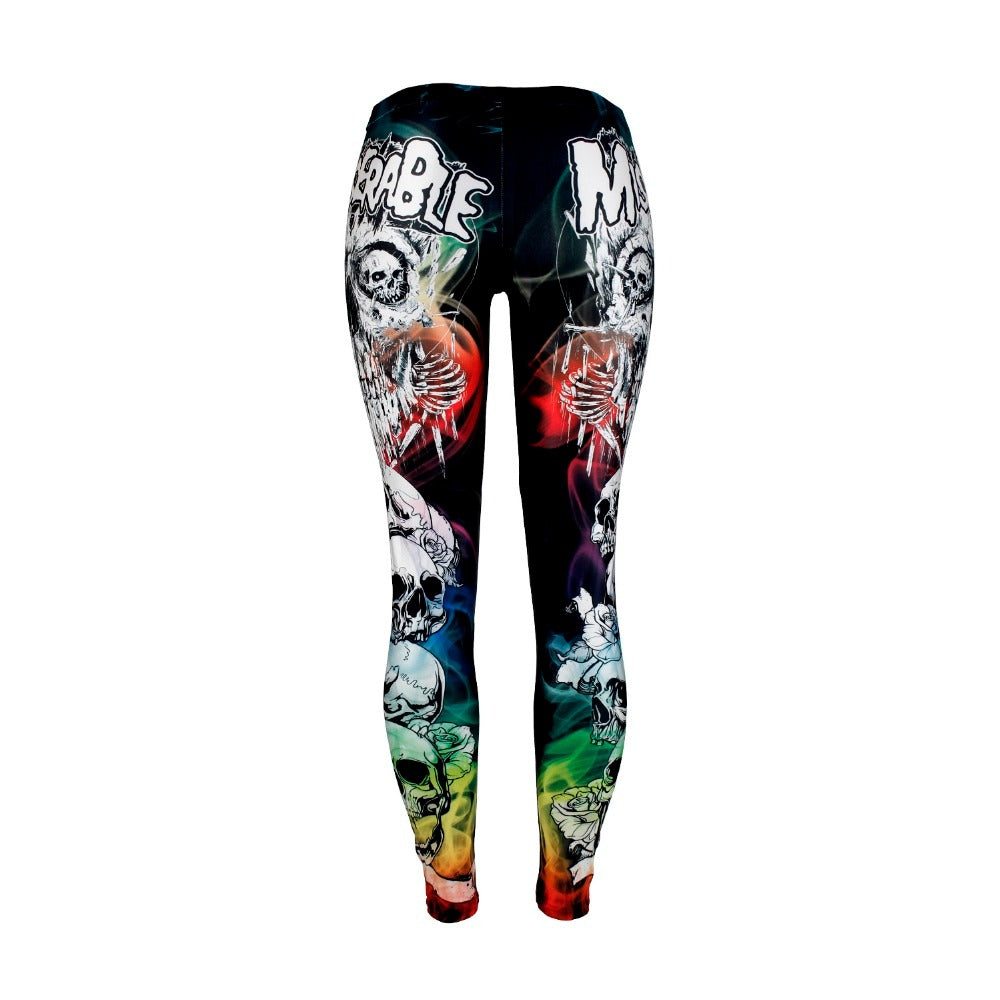 Skull Head Women Leggings / Skeleton Print Pants / Women's Slim Fitness Alternative Apparel #1