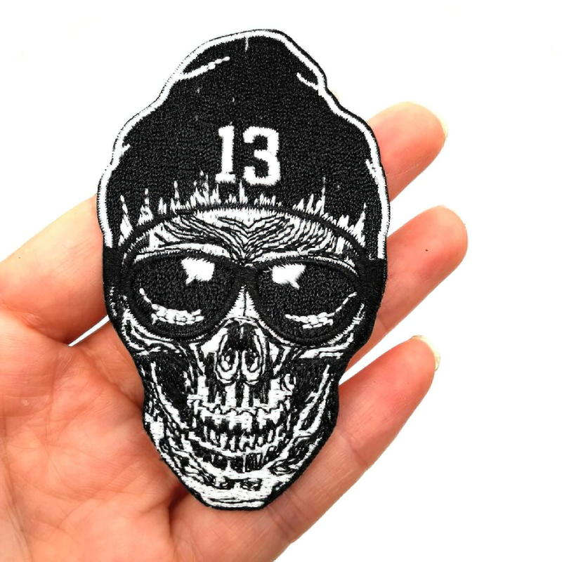 Skull In Glasses And Hat Patch For Clothes / Unisex Alternative Fashion Accessory