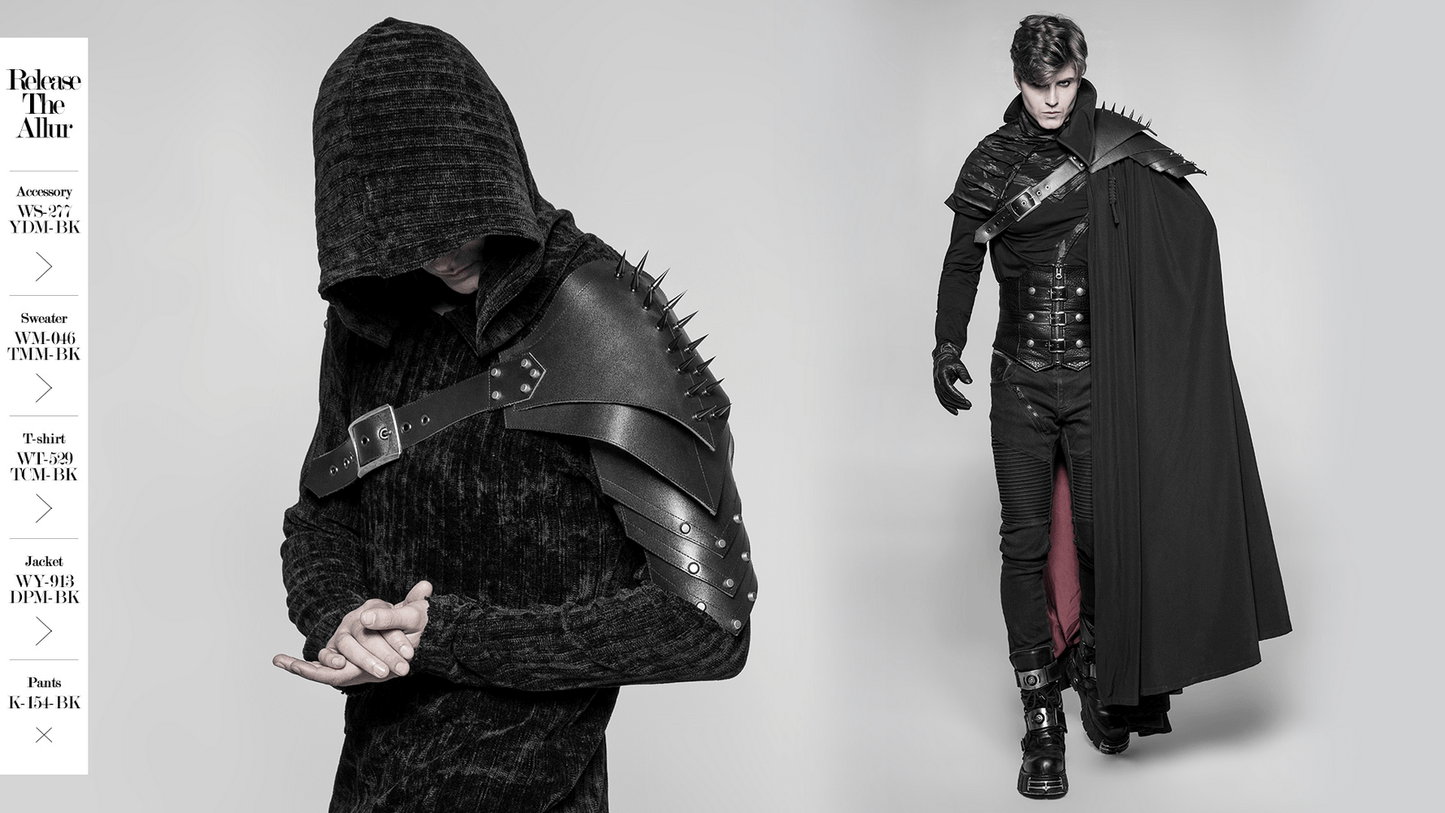 Spiked Shoulder Punk Armor Strap with Metal Buckle