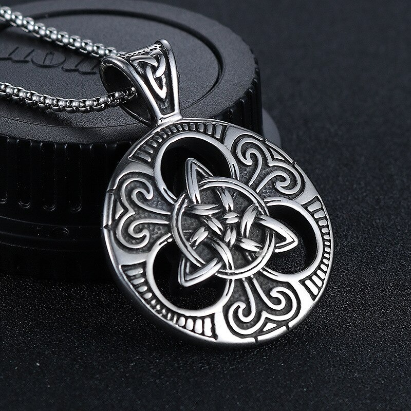 Stainless Steel Celtic Knot Pendant for Men and Women / Religious Cross Shield Pendant