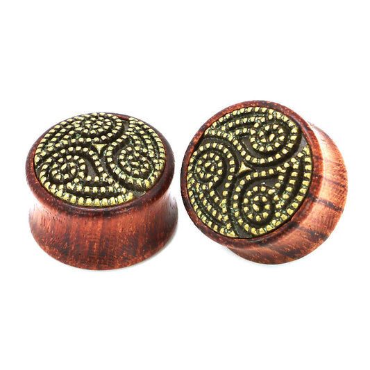1 PC Bamboo Wood Ear Plugs Jewelry Gauges / Flesh Tunnel Expander with Wing