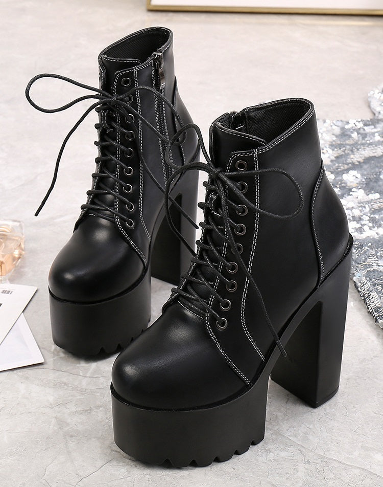15cm High Heels Ankle Boots / Women's Goth Shoes