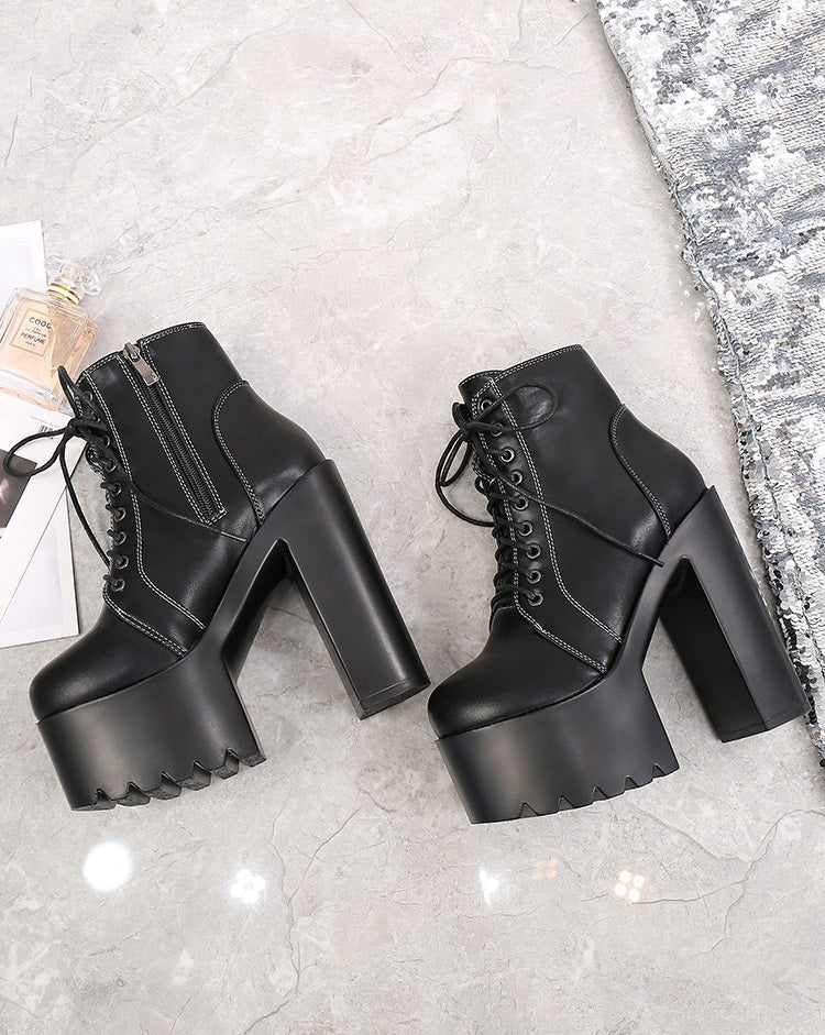 15cm High Heels Ankle Boots / Women's Goth Shoes