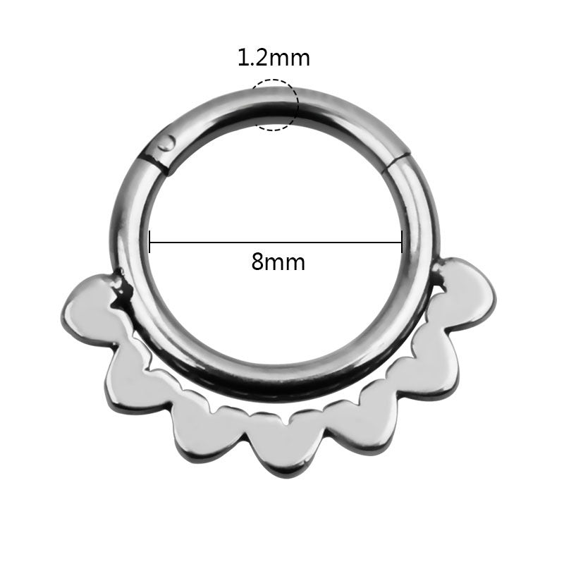 1PC Double Layers Steel Clicker / Segment Nose Hoop Rings / Alternative Hinged Ear Nose Piercing