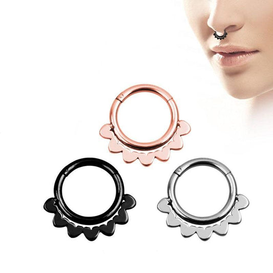 1PC Double Layers Steel Clicker / Segment Nose Hoop Rings / Alternative Hinged Ear Nose Piercing