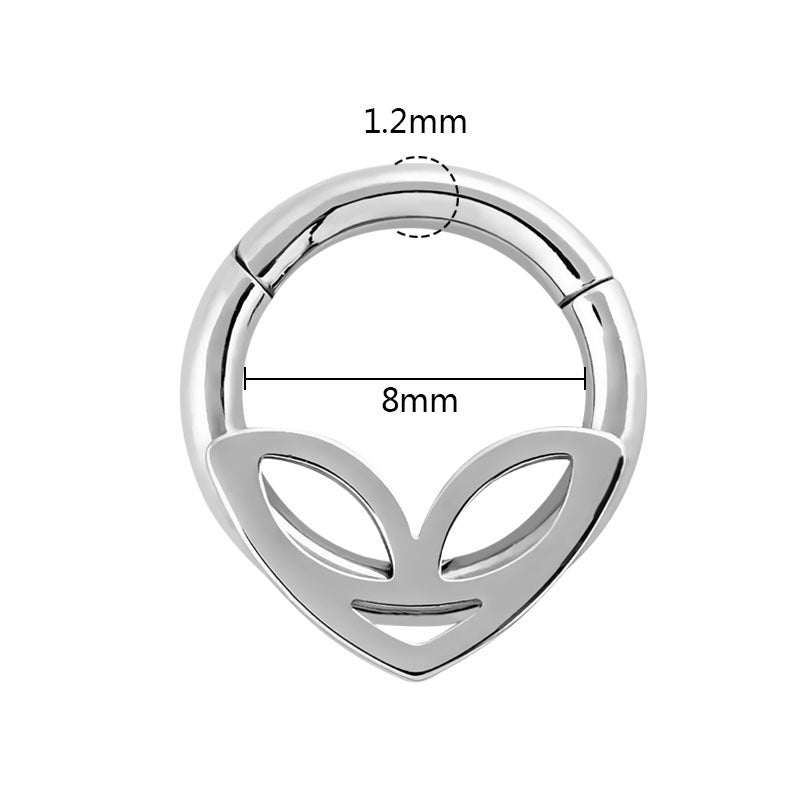 1PC Double Layers Steel Clicker Segment Nose Hoop Rings / Hinged Ear Nose Piercing 1