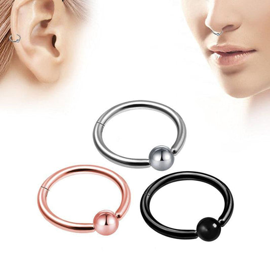 1PC Double Layers Steel Clicker Segment Nose Hoop Rings / Hinged Ear Nose Piercing 2