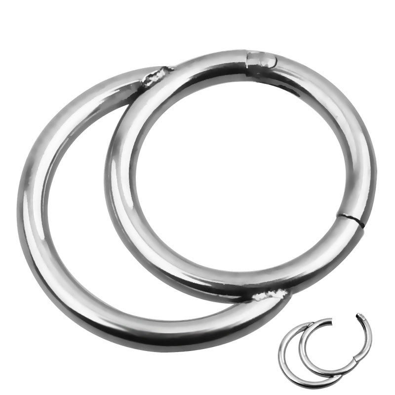 1PC Double Layers Steel Clicker / Segment Nose Hoop Rings / Hinged Ear Nose Piercing