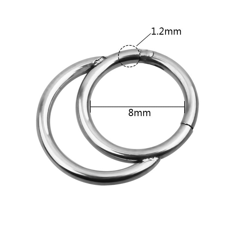 1PC Double Layers Steel Clicker / Segment Nose Hoop Rings / Hinged Ear Nose Piercing