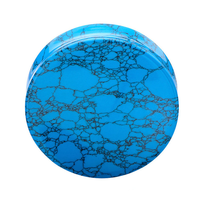 1PC Stone Ear Plugs / Blue Turquoise Gauges Earrings Flesh Tunnel Piercing / Expander Body Jewelry