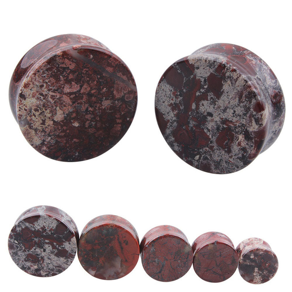1PC Stone Ear Plugs / Gauges Earrings Flesh Tunnel Piercing / Bloodstone Expander Body Jewelry