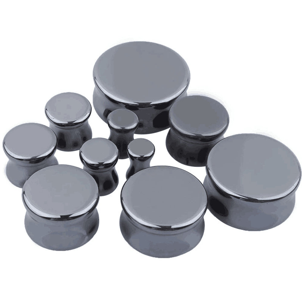 1PC Stone Ear Plugs / Gauges Earrings Flesh Tunnel Piercing / Hematite Expander Body Jewelry