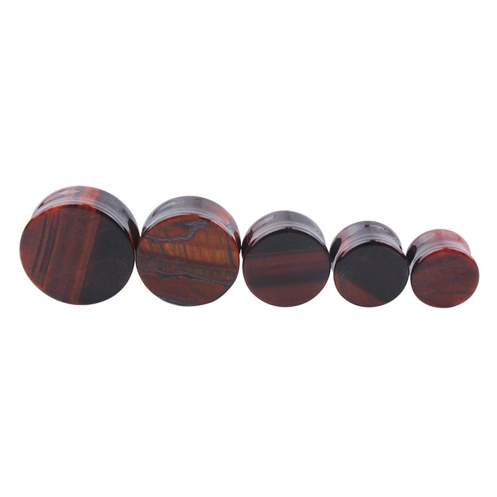 1PC Stone Ear Plugs / Gauges Earrings Flesh Tunnel Piercing / Red Tigerite Expander Body Jewelry