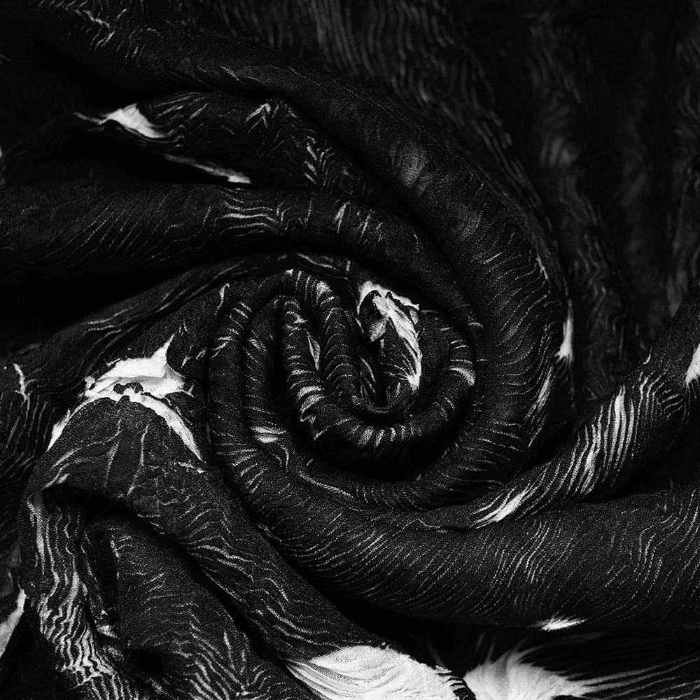 Abstract Marble Gothic Fitted Top with Long Sleeves