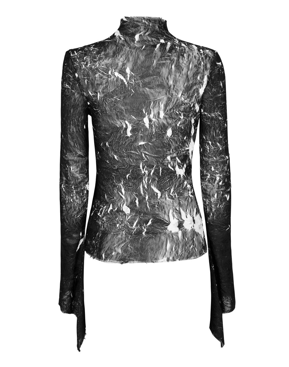Abstract Marble Gothic Fitted Top with Long Sleeves