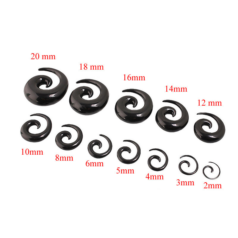 Acrylic Spiral Taper Flesh Tunnel Ear Stretcher / Expander Stretching Plug Snail