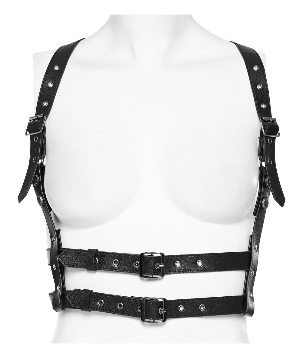 Adjustable Punk Y-Shape PU Leather Shoulder Harness