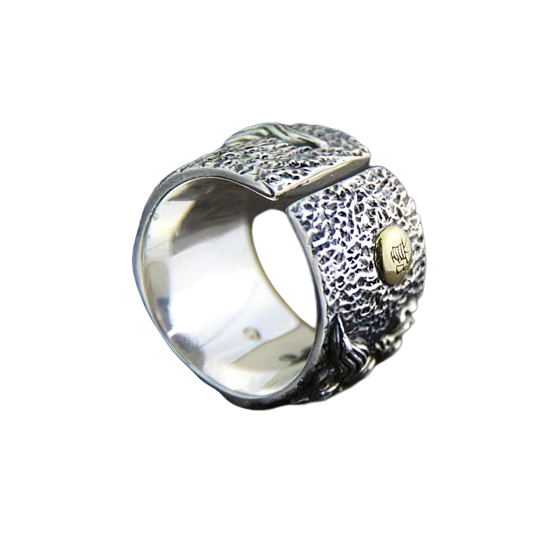 Adjustable Ring Of Mythical Animal Wild For Men / Cool Jewelry Of Pure 925 Sterling Silver