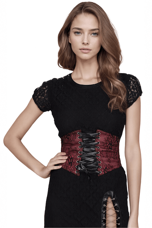 Adjustable Satin and Lace Corset Belt for Elegant Style