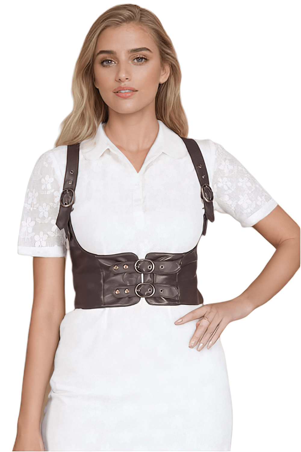 Adjustable Waist Cincher Corset Belt with Buckle Straps