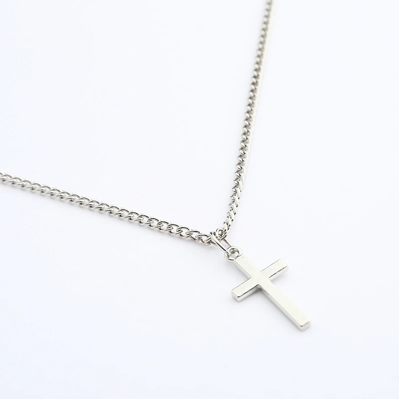 Aesthetic Chain Punk Necklace for Women and Men / Square Lock Cross Pendants / Grunge Goth Accessories