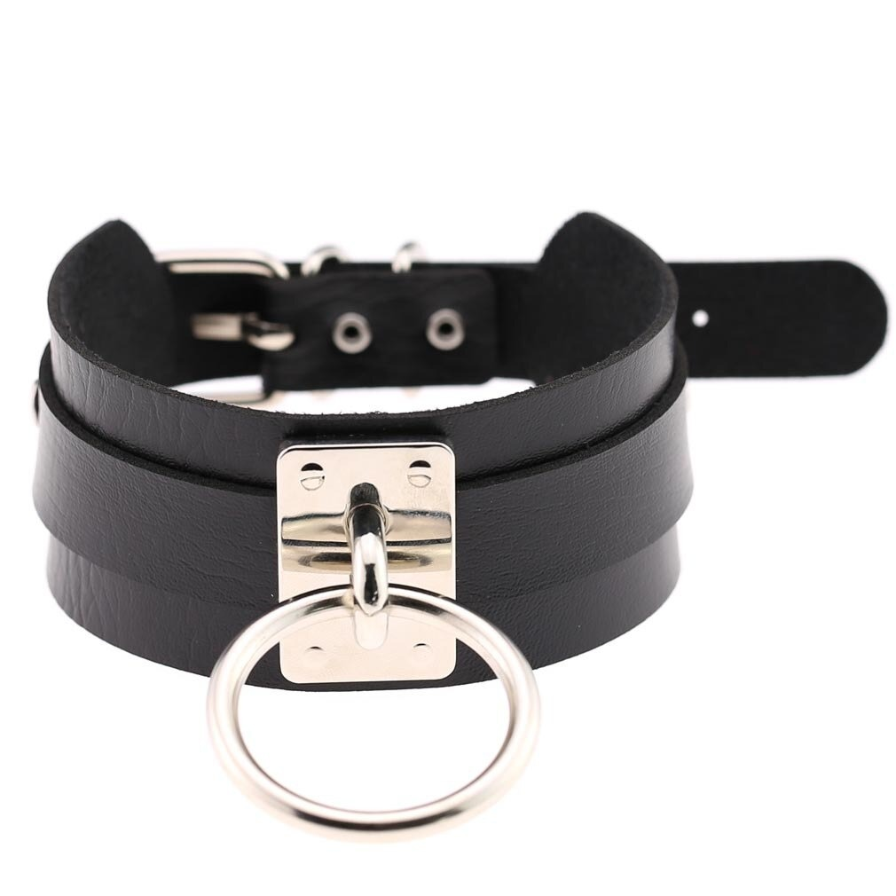 Aesthetic Vegan Leather Choker Collar for Women / Fashion Necklace in Punk style