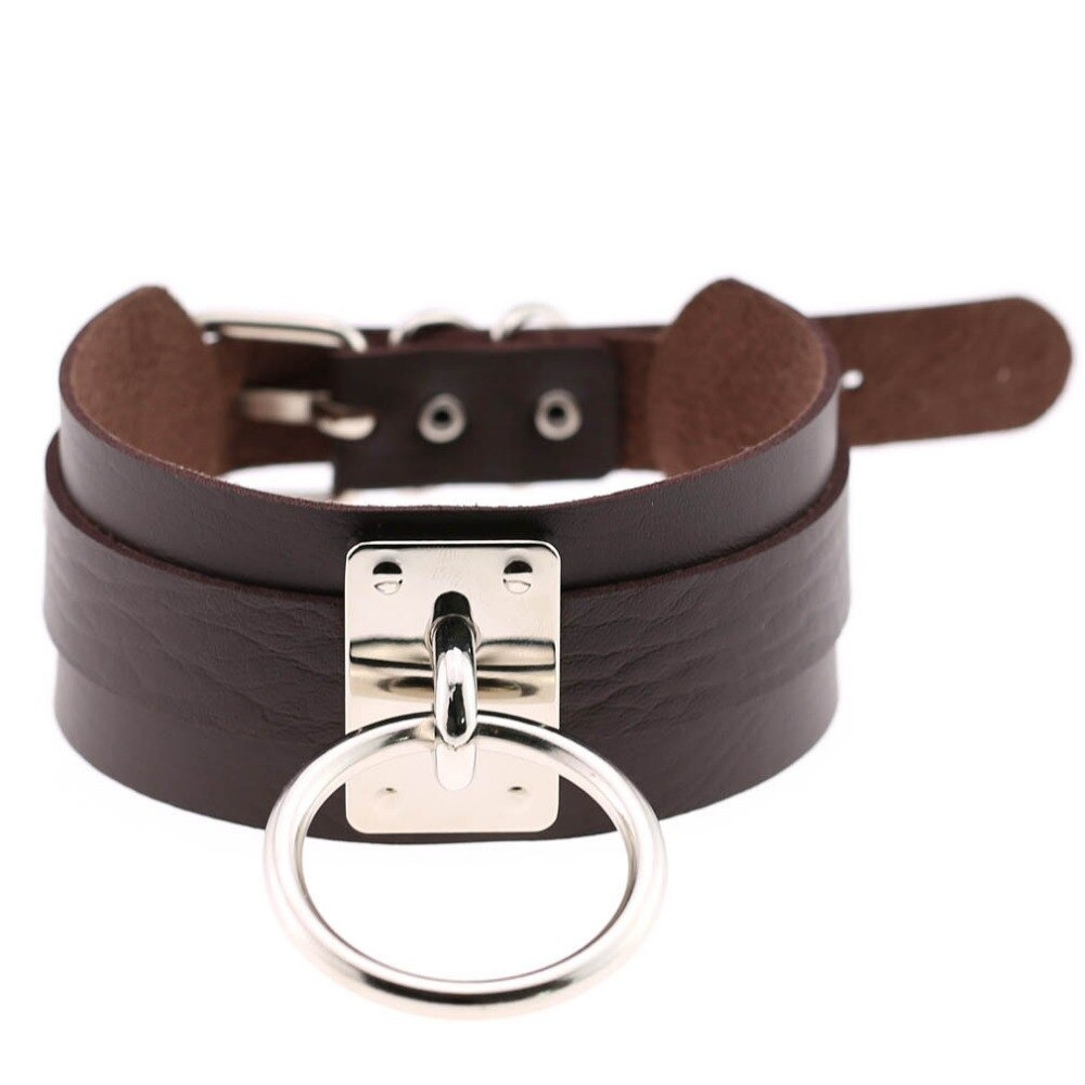 Aesthetic Vegan Leather Choker Collar for Women / Fashion Necklace in Punk style