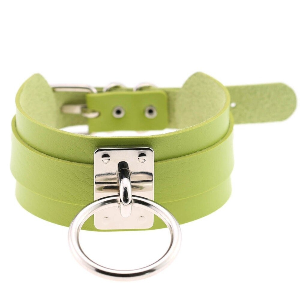 Aesthetic Vegan Leather Choker Collar for Women / Fashion Necklace in Punk style