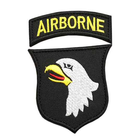 Airborne Patch For Clothes / Military Black Embroidered / Unisex Patch With Eagle