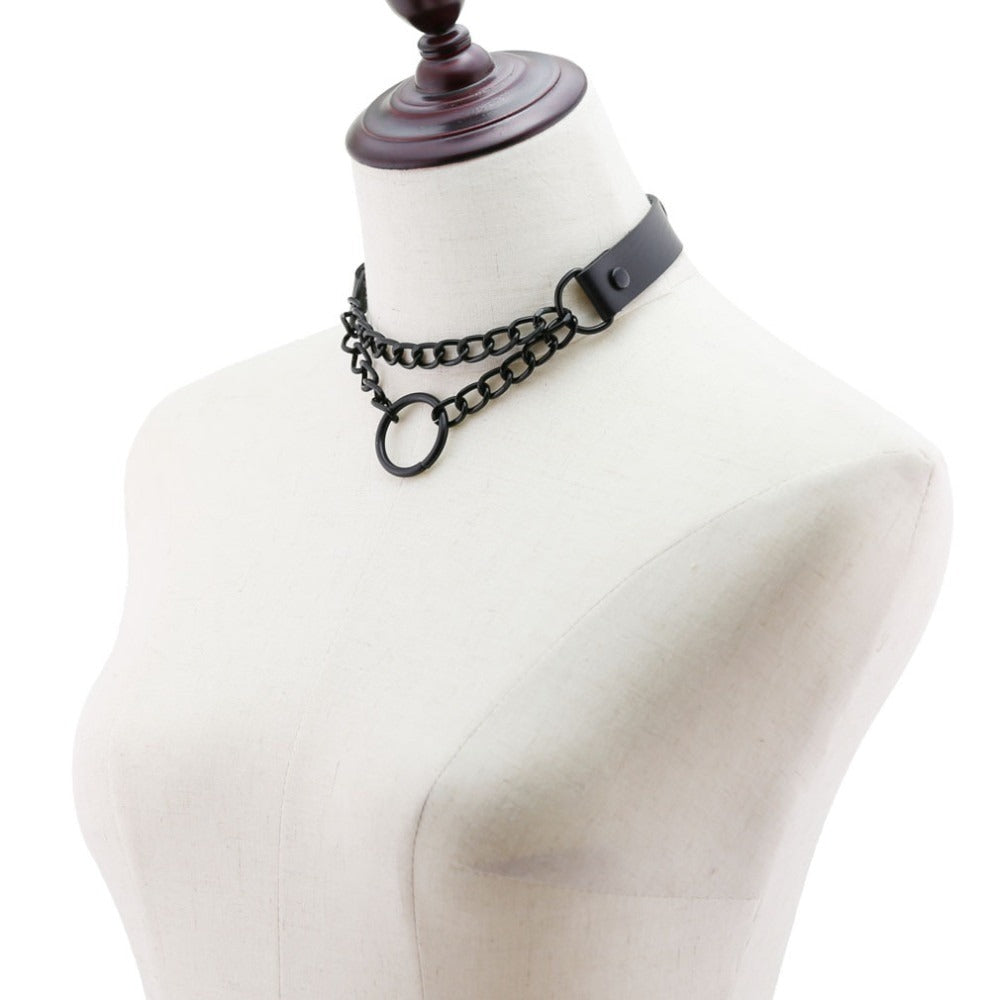 All Black Heart Chain Choker for Girls / Female Collar Choker / Women's Accessories for Halloween