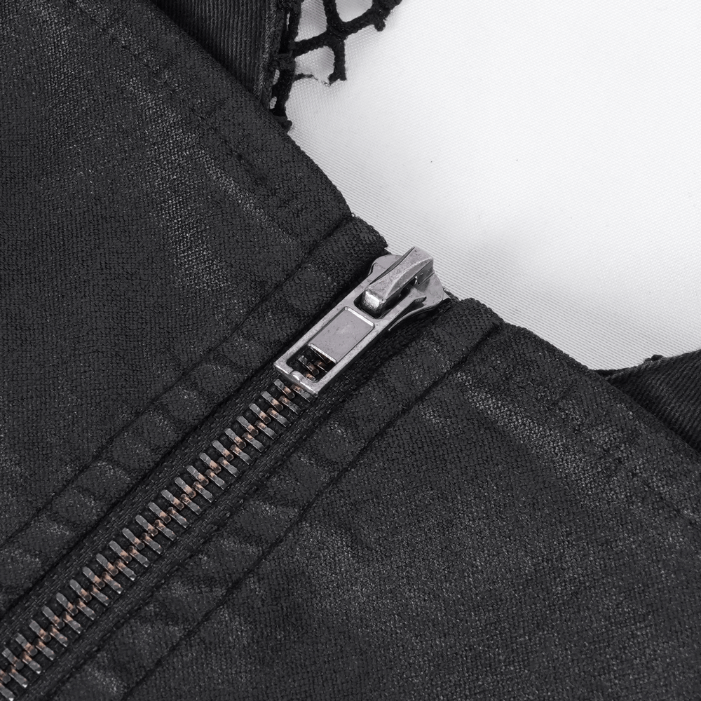 Allure Goth Layered Asymmetric Dress with Lace Detail