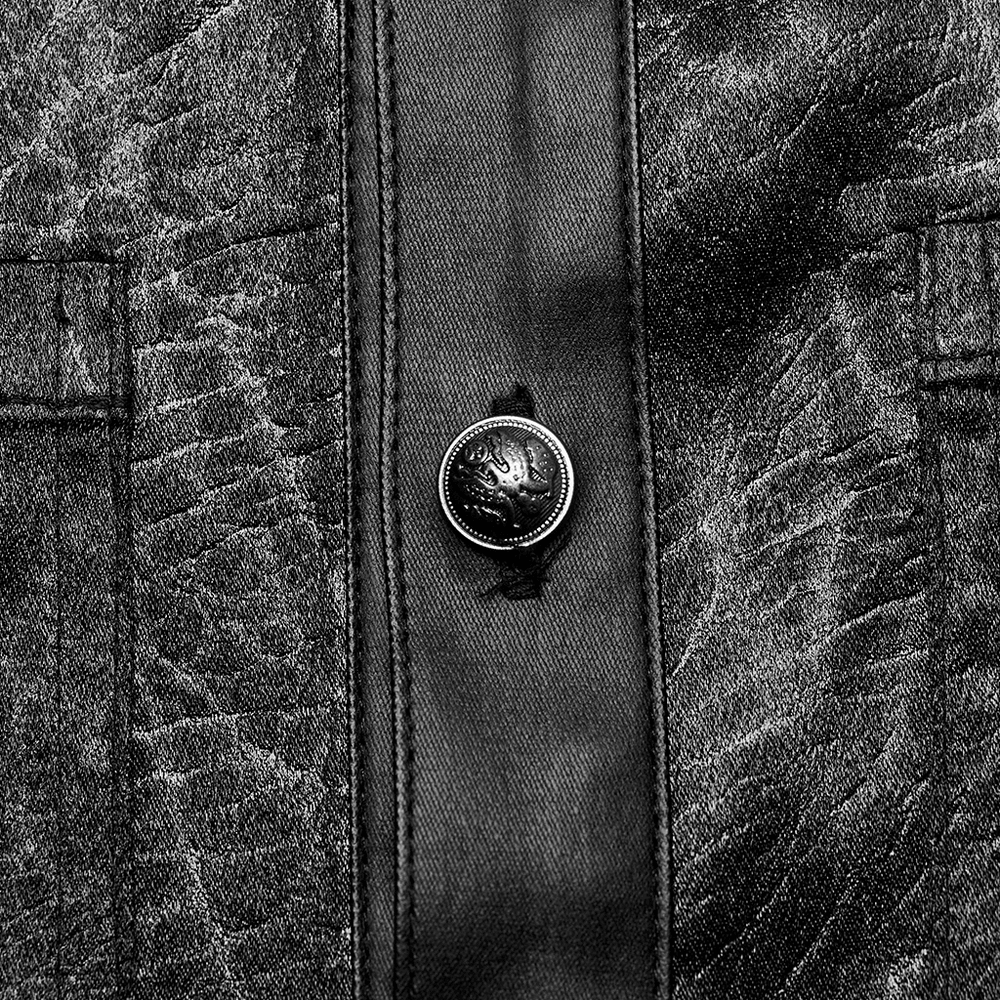 Alternative Black Shirt with Splicing Design for Men