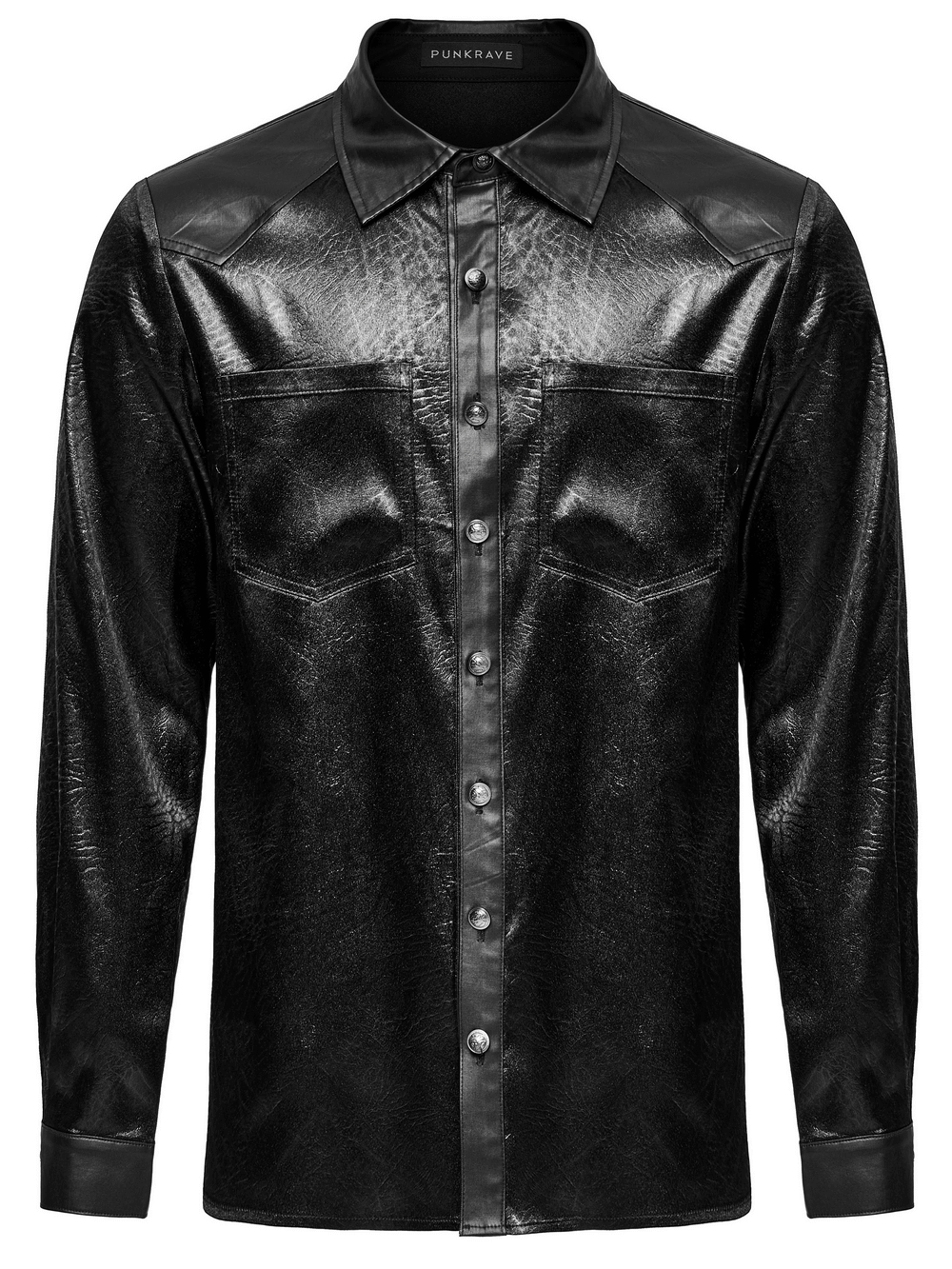 Alternative Black Shirt with Splicing Design for Men