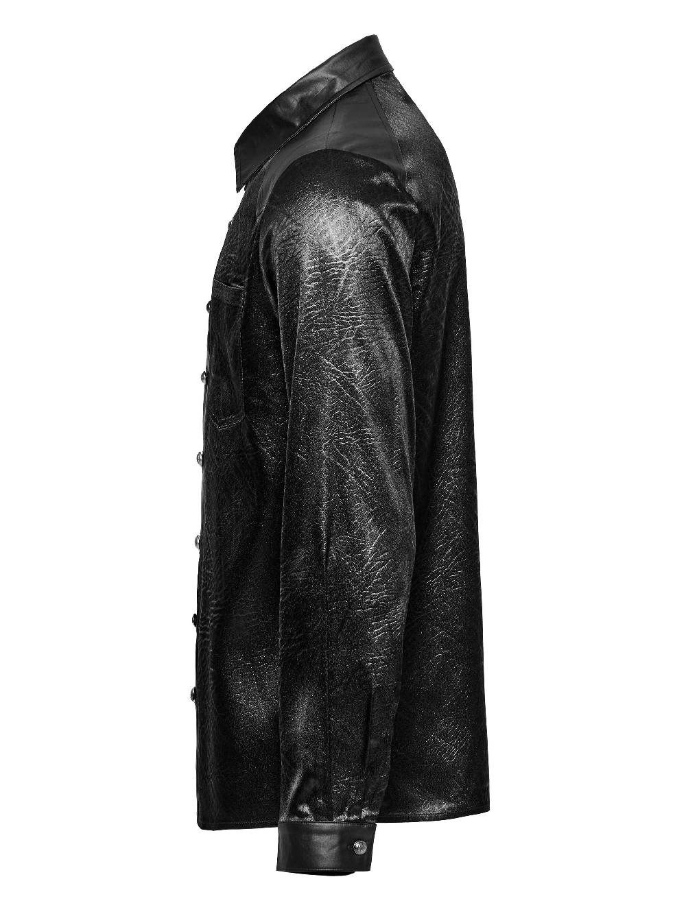 Alternative Black Shirt with Splicing Design for Men