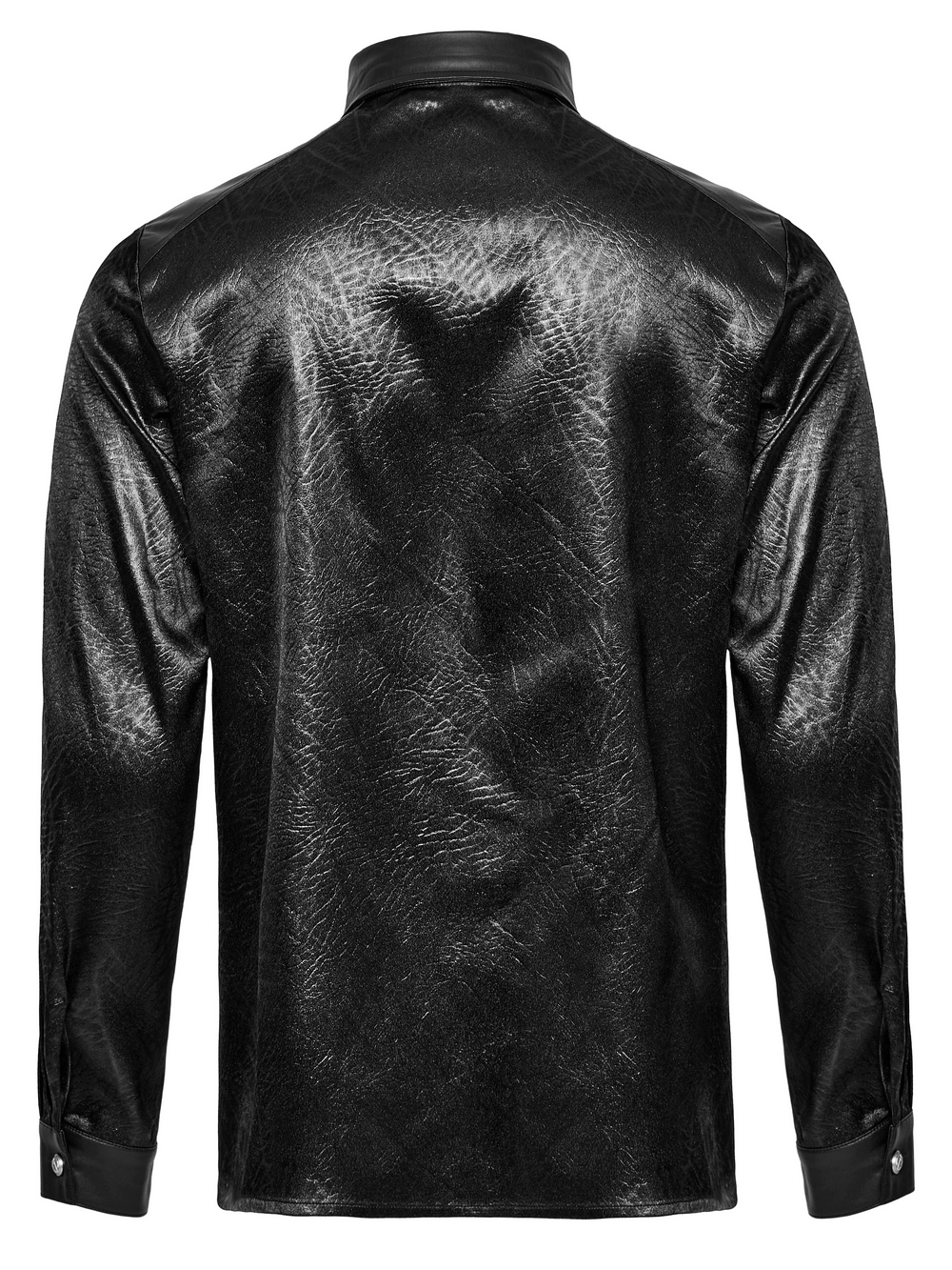 Alternative Black Shirt with Splicing Design for Men