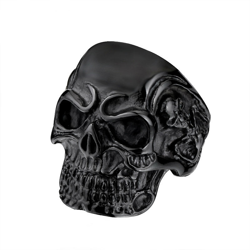 Alternative Fashion Big Tripple Skull Ring / Rock Style Stainless Steel Biker Jewelry