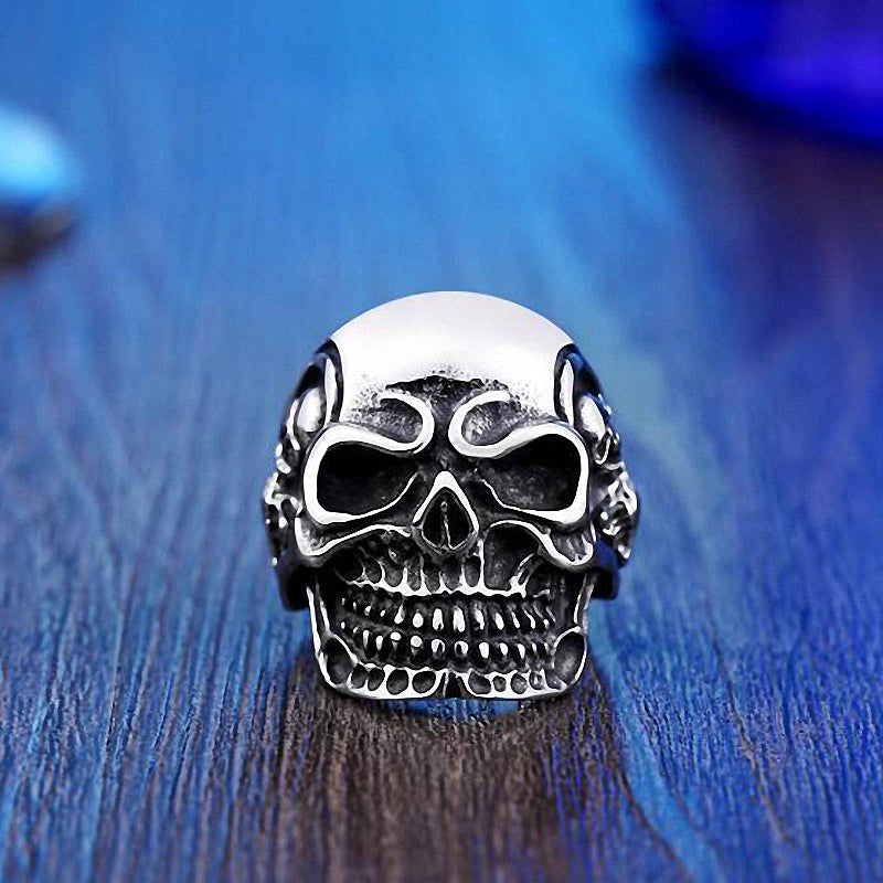 Alternative Fashion Big Tripple Skull Ring / Rock Style Stainless Steel Biker Jewelry