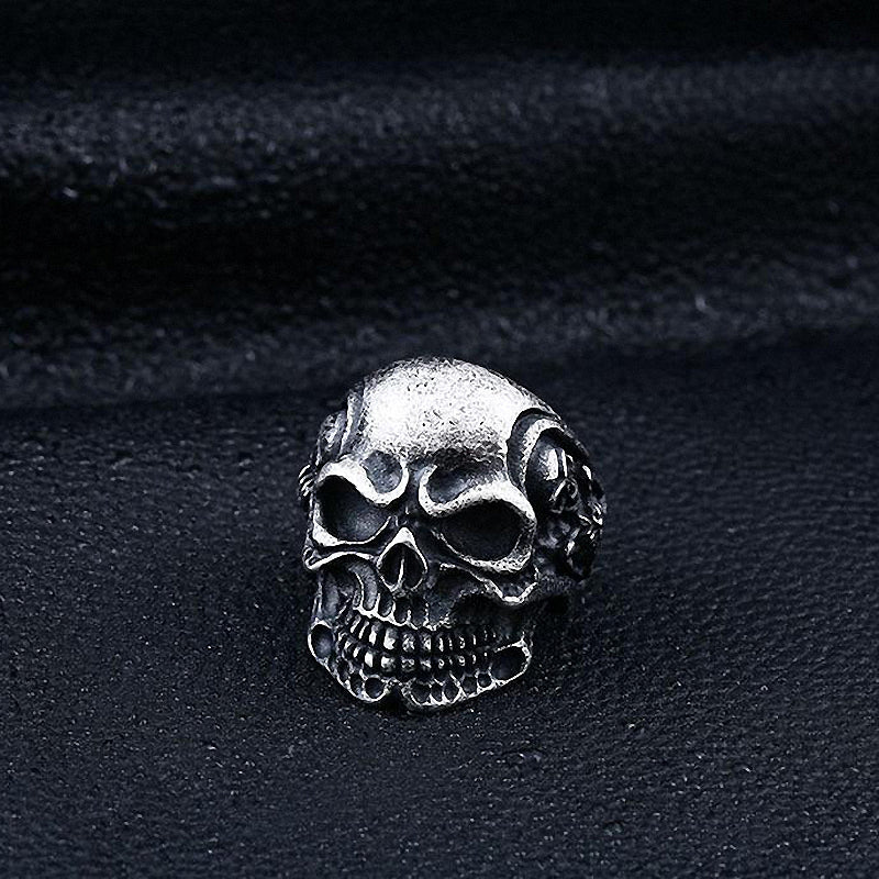 Alternative Fashion Big Tripple Skull Ring / Rock Style Stainless Steel Biker Jewelry