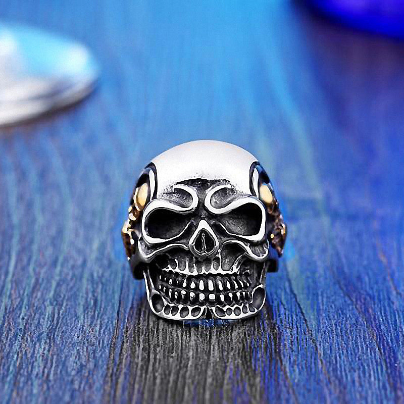 Alternative Fashion Big Tripple Skull Ring / Rock Style Stainless Steel Biker Jewelry
