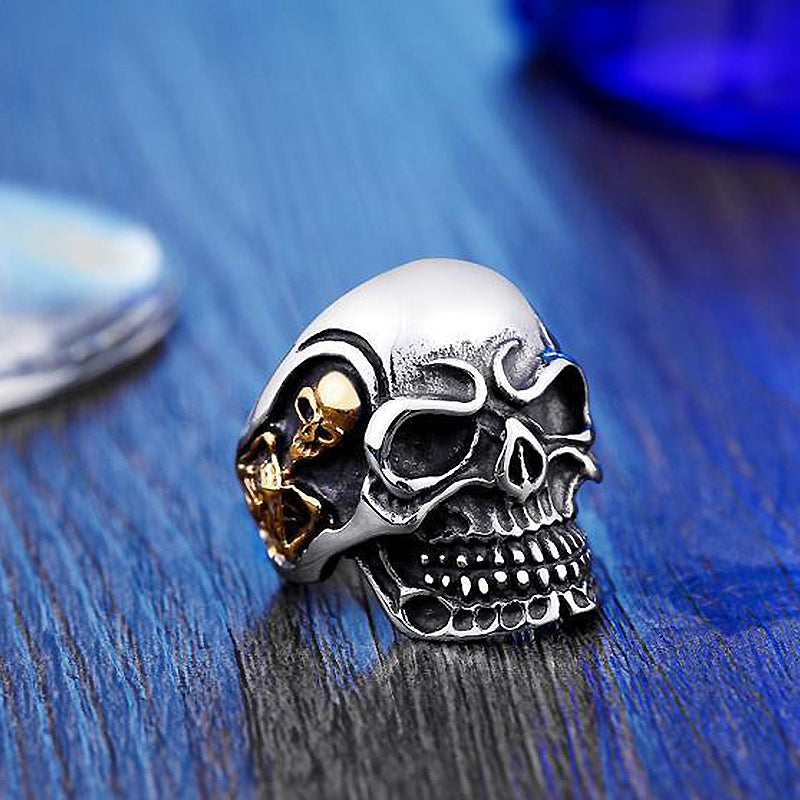 Alternative Fashion Big Tripple Skull Ring / Rock Style Stainless Steel Biker Jewelry